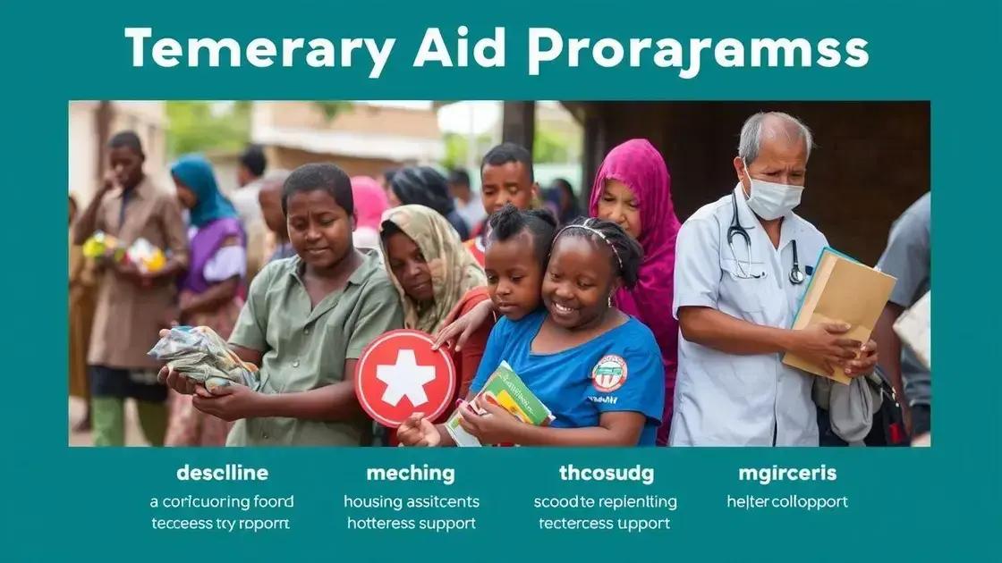 Types of temporary aid programs available