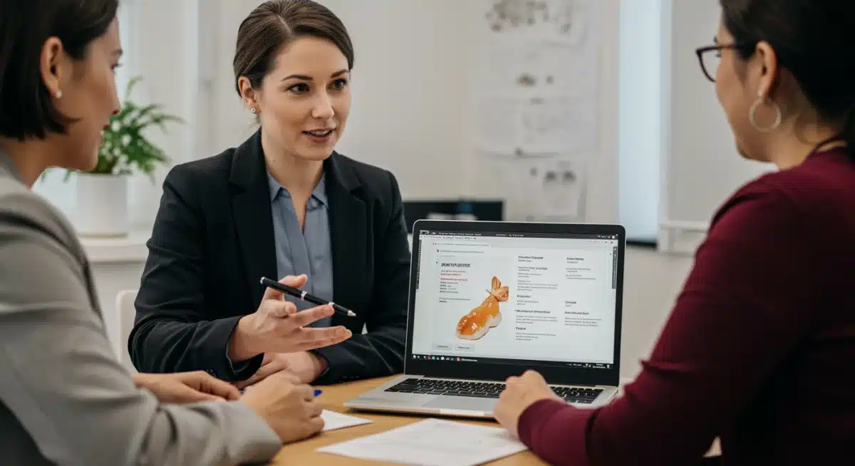 HR professional explaining new employee benefits to a staff member