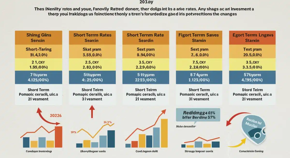 Infographic showing various capital gains tax rates and projected 2026 adjustments.