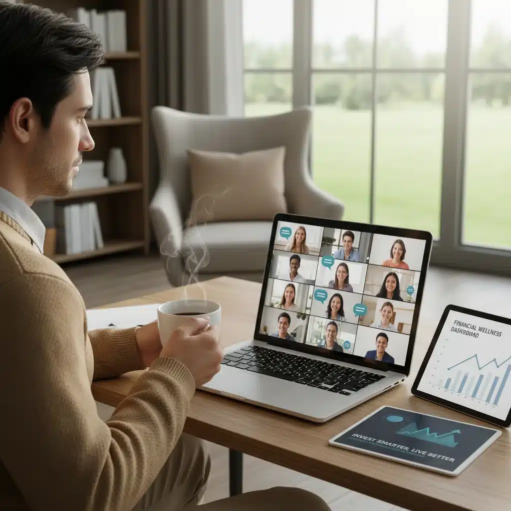 Remote worker discussing financial wellness
