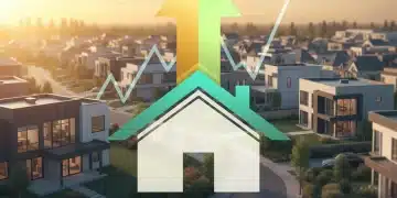 Upward arrow on house icon symbolizing home equity growth in 2026 housing market forecast