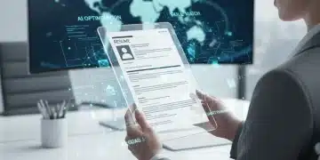 Professional optimizing resume with AI tools for future job applications