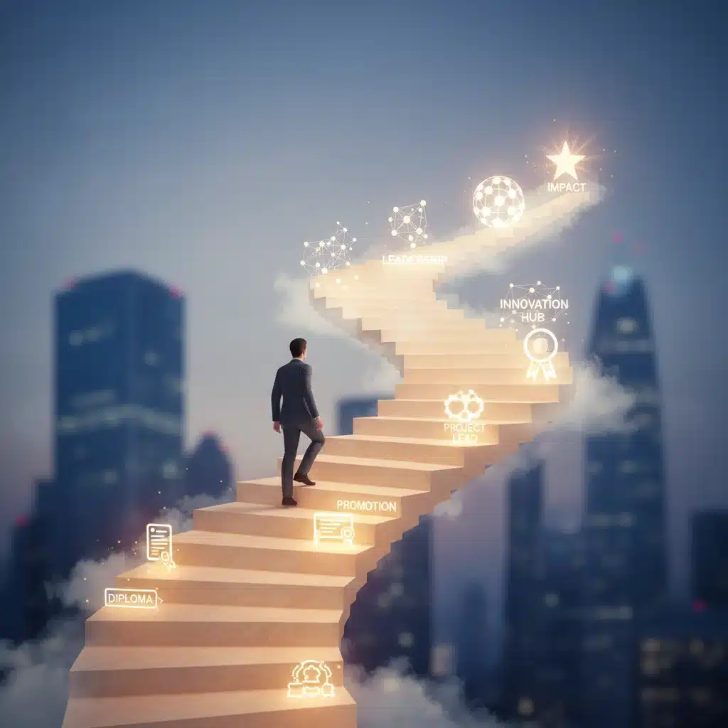 Visual representation of career progression and goal achievement