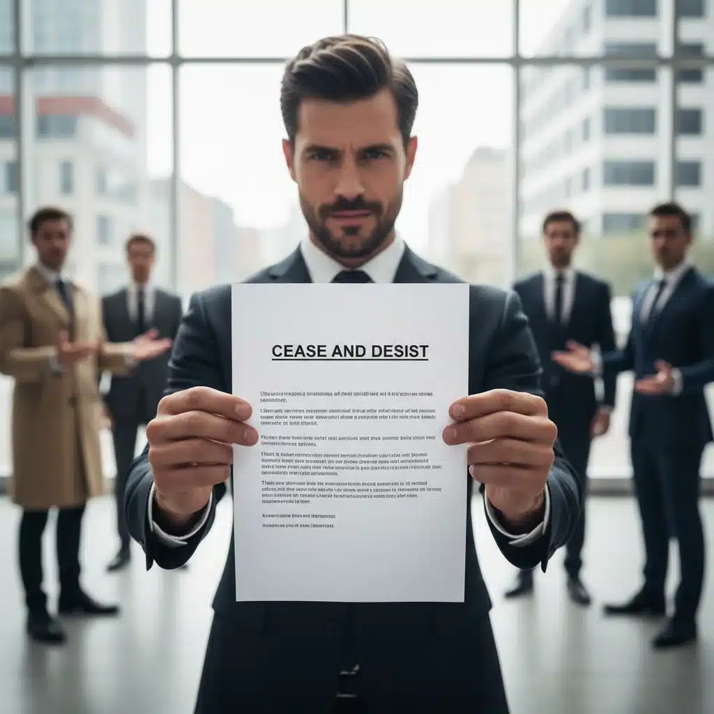 Person holding cease and desist letter, asserting FDCPA rights against debt collectors.
