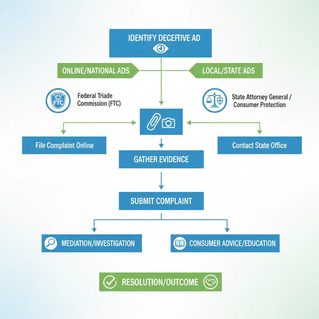 Flowchart for reporting deceptive advertising