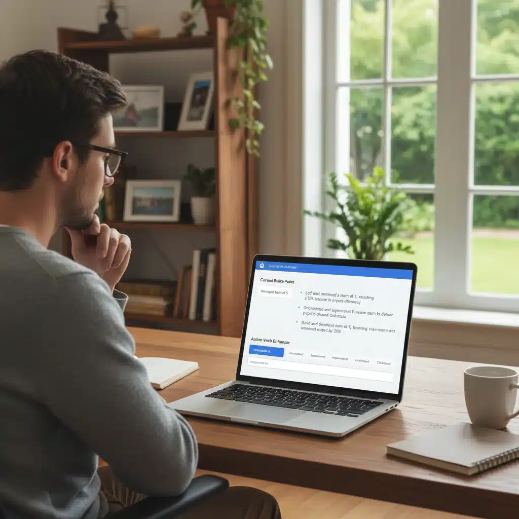Generative AI assisting with resume bullet point enhancement