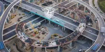 Modern highway interchange under construction, symbolizing infrastructure investment