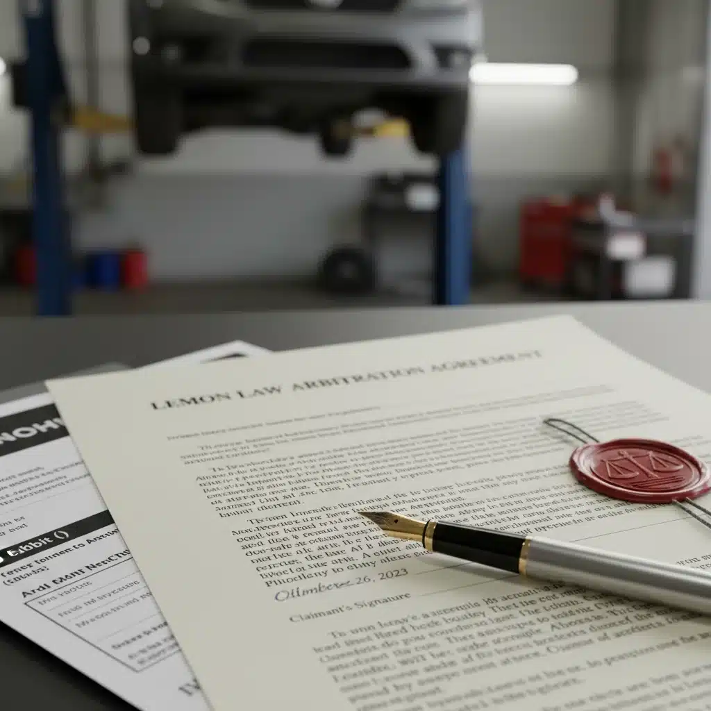 Legal documents and pen for Lemon Law claims
