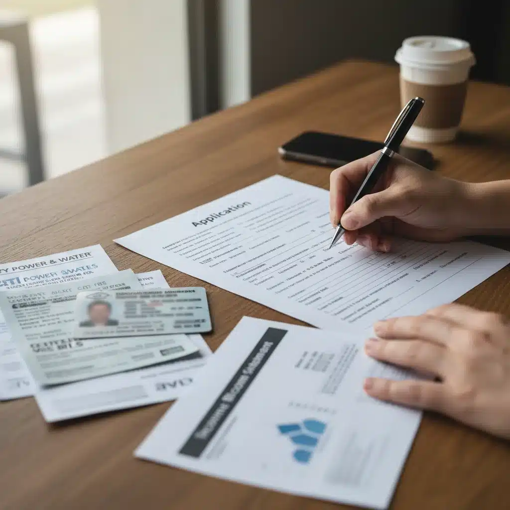 Hands filling out LIHEAP application form with supporting documents