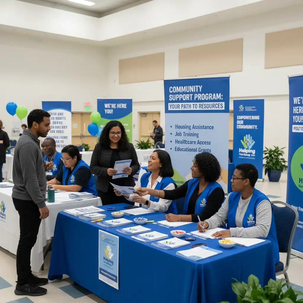 Community members receiving assistance at a LIHEAP outreach event