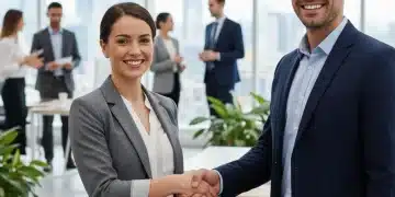 Mastering LinkedIn: 7 Strategies for Professional Brand Growth in 2026 Two professionals shaking hands, symbolizing successful networking and career growth on LinkedIn.