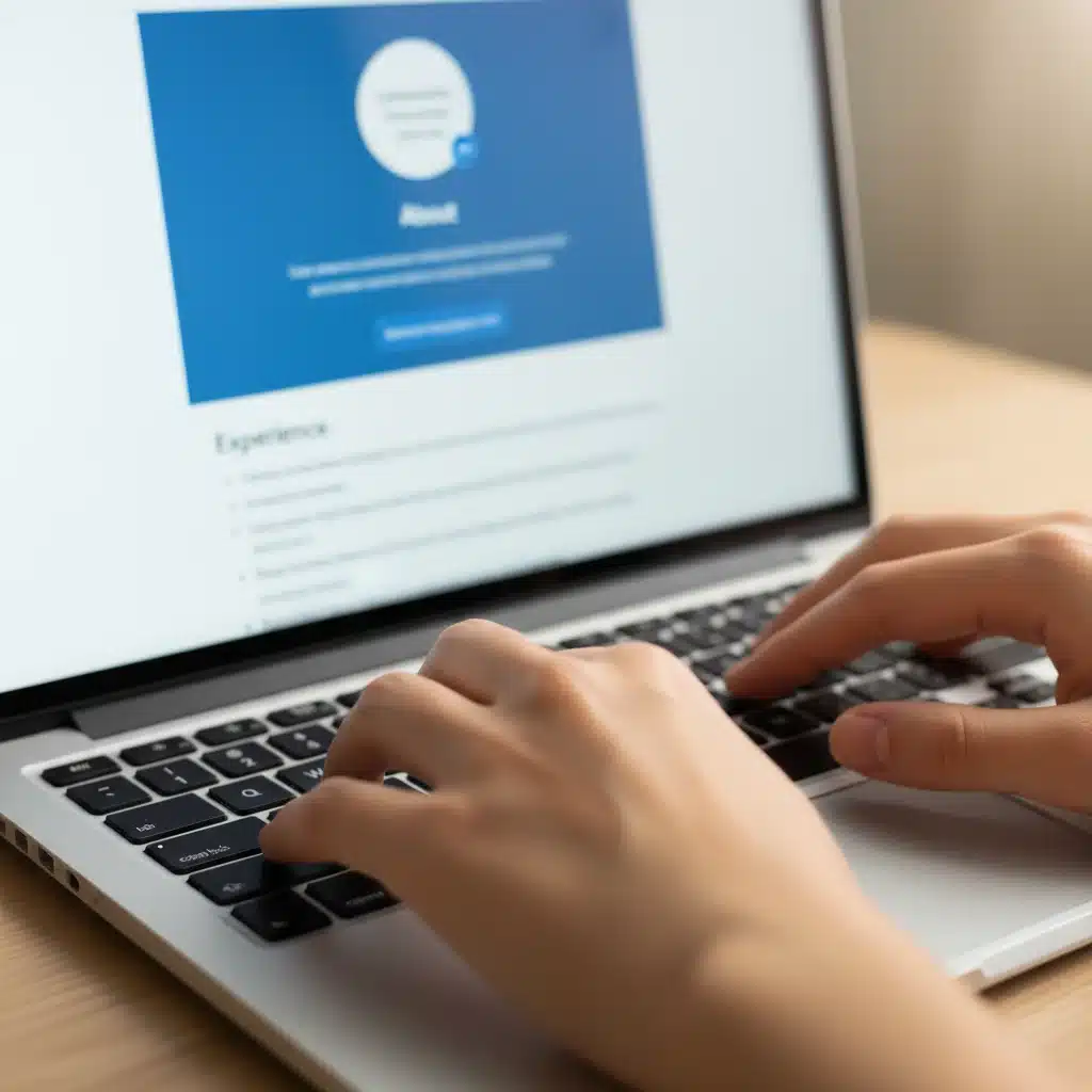 Person actively optimizing their LinkedIn profile on a laptop.