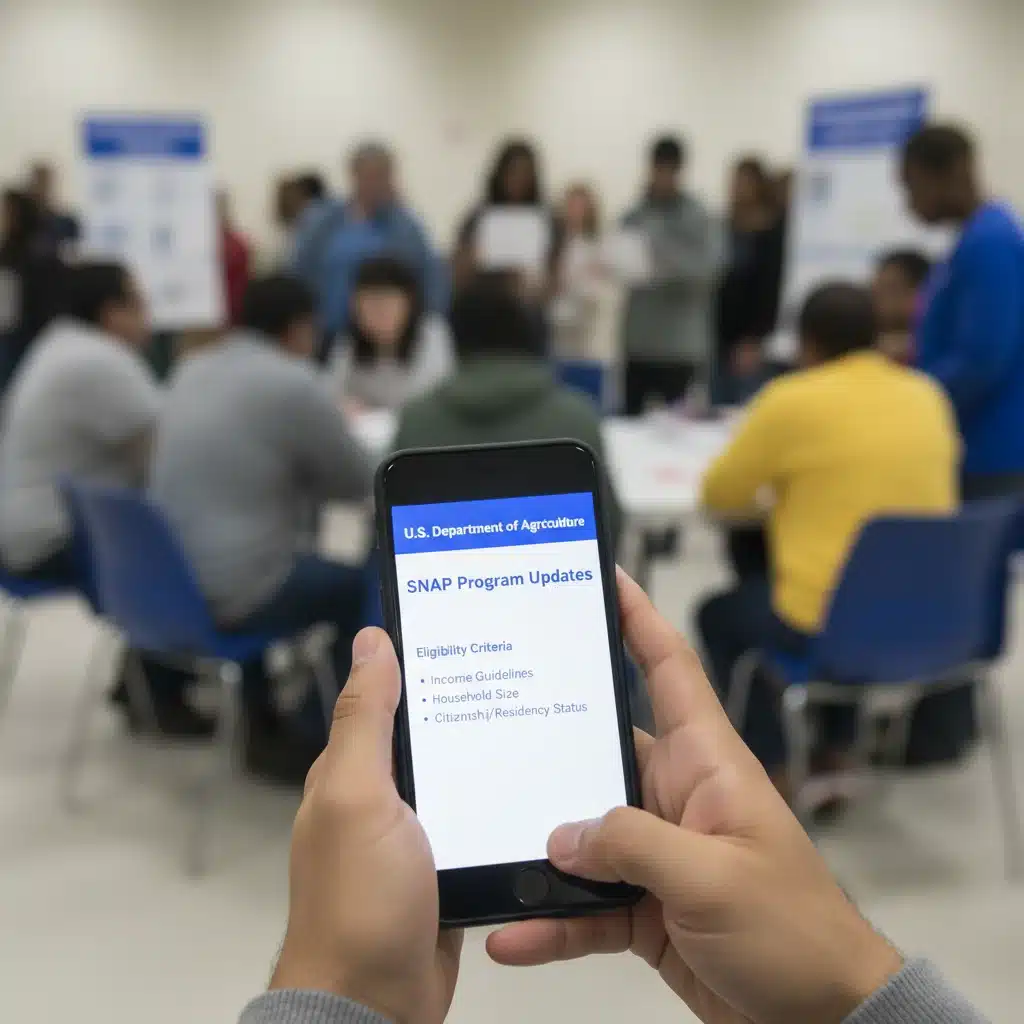 Person researching SNAP eligibility updates on a smartphone