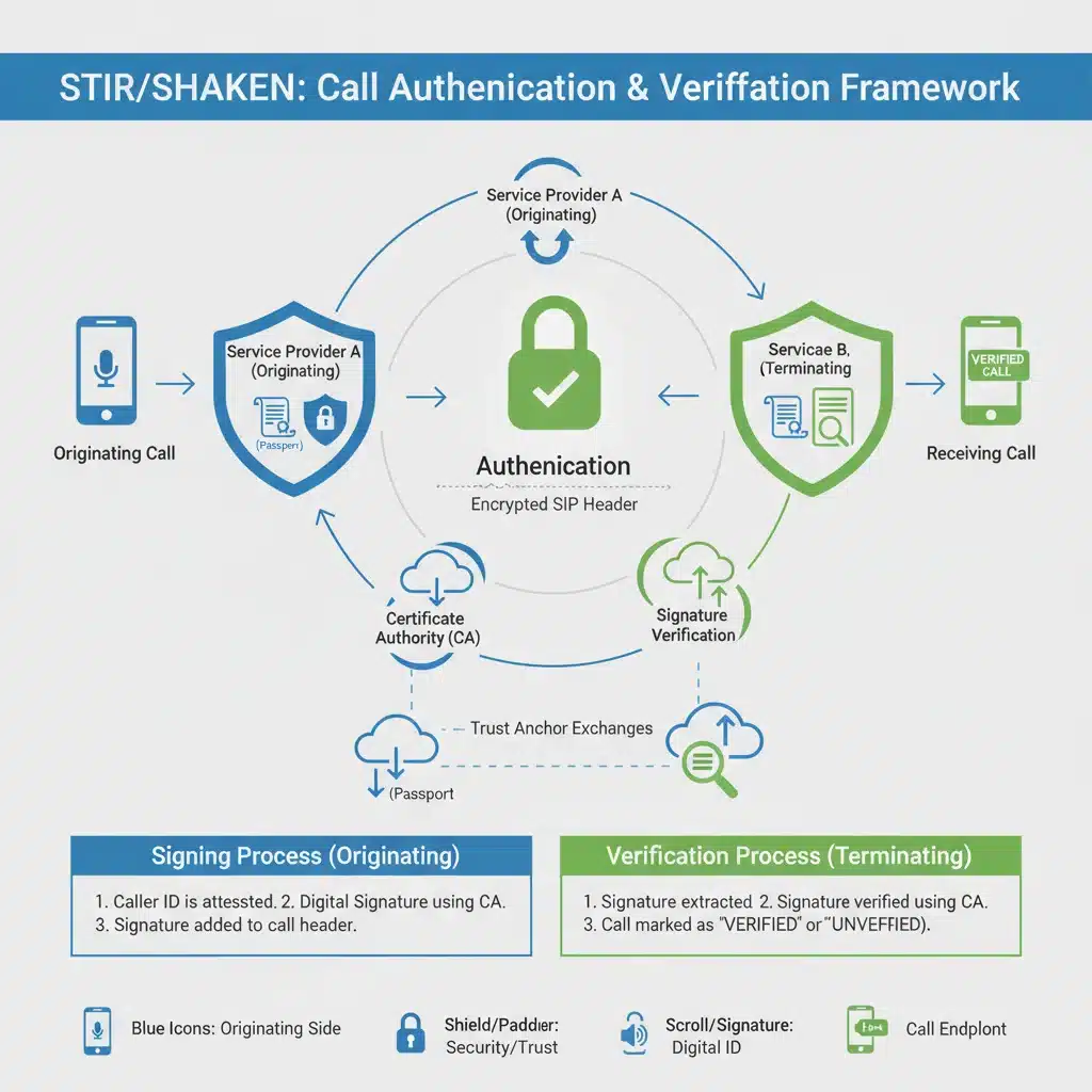 STIR/SHAKEN framework infographic call authentication
